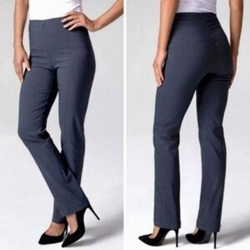 Franne Golde Magic Pants 14 Shaping Pull On Elastic Stretch Straight Leg Travel